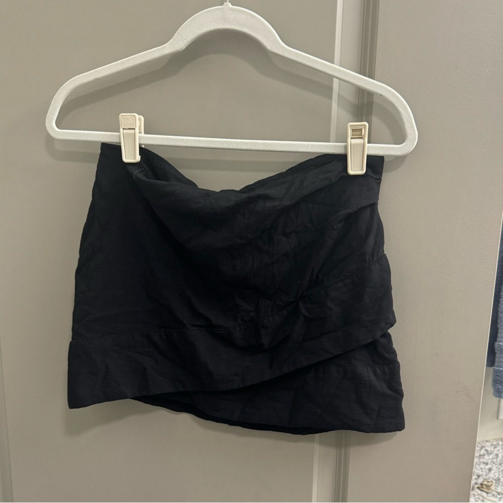 Free People Tiered Layered Black Mini Skirt